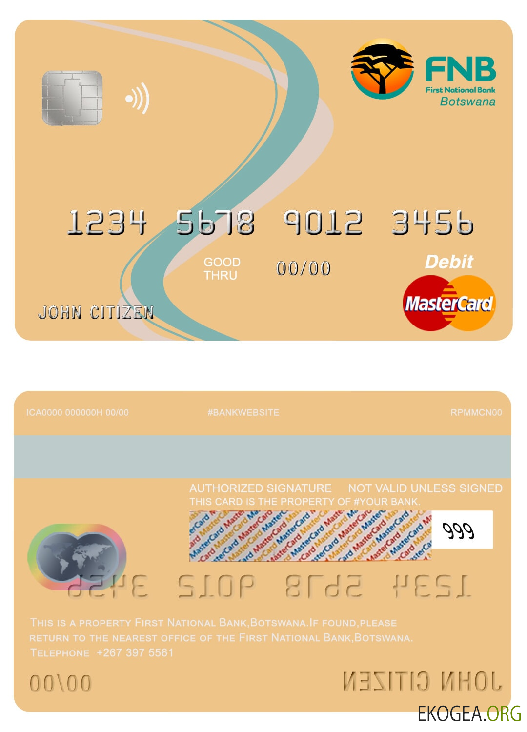 Carte Mastercard de la première banque nationale du Botswana